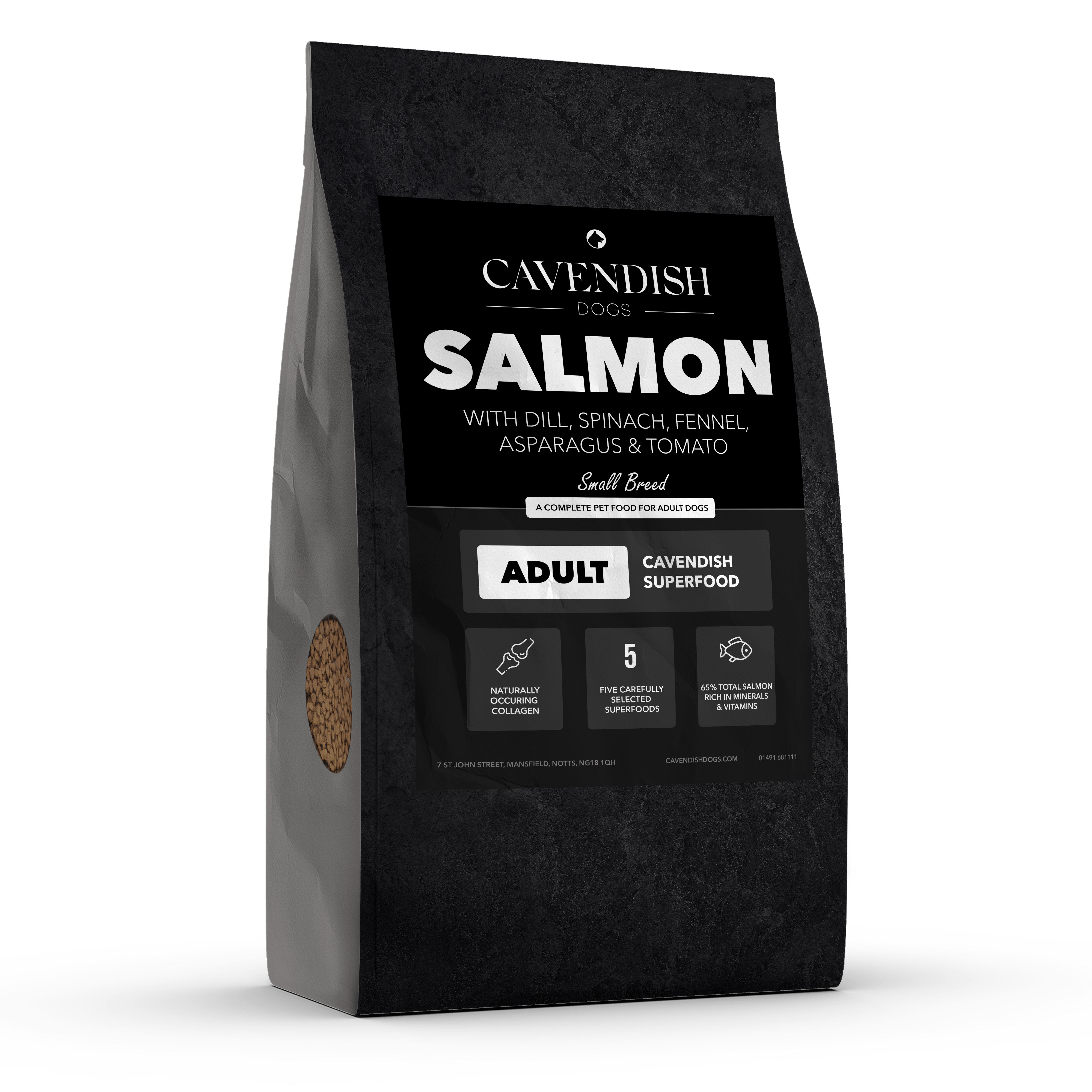 Small Breed: Scottish Salmon with Dill, Spinach, Fennel, Asparagus & Tomato